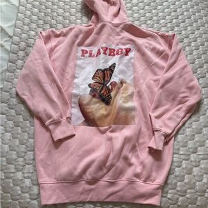 Playboy x Missguided Soft Pink Hoodie Dress